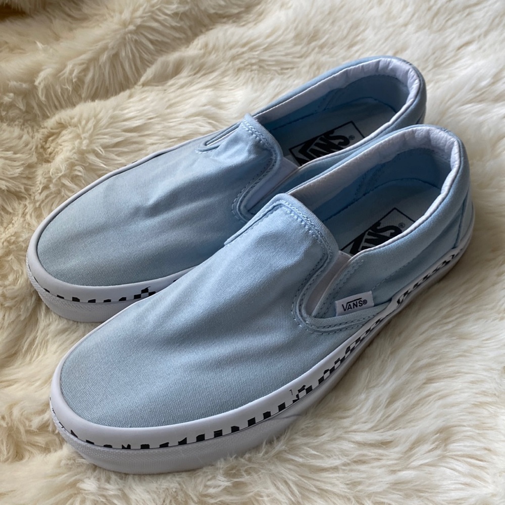 Vans Baby Blue Classic slip ons